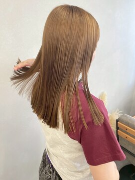 ミュラ(mulah) ブリーチなしダブルカラーベージュ*艶髪ストレート透明感カラー