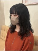 ミディアム/レイヤー/顔周りレイヤー/ボブ/パーマ/艶カラー