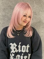 キャパ セントラル 天神 大名店(CAPA central) ブリーチ ダブルカラー ピンクカラー ハイトーン レイヤー