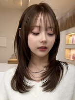 アビー(ABBEY3)&nbsp;顔まわりカットくびれレイヤー小顔カット韓国ヘア韓国レイヤー