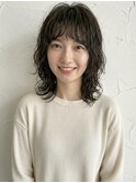 黒髪アッシュ小顔コテ巻き風パーマクラゲウルフA12浦和20代30代
