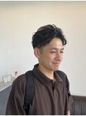 57. メンズショートマッシュ/黒髪ナチュラル/ダウンバング