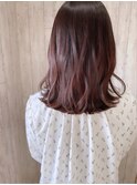 【ミナミ】ピンクブラウン×切りっぱなしロブ