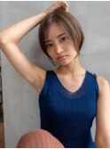 ヌーディカラー/小顔ヘア/大人ボブ／丸みショート／渋谷