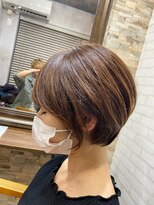 ハサミバイアトリエナガノ 千葉(8sami by atelier nagano)&nbsp;デザインカラー／レイヤーカット/ウエットヘア/オリーブベージュ