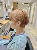 ミルクティーベージュ×ショートボブ