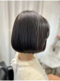 大人可愛い前髪×艶髪×白髪ぼかしグレーベージュことりベージュ