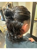 メッシュパーマ.マンバンハーフアップ.hommehair2nd櫻井