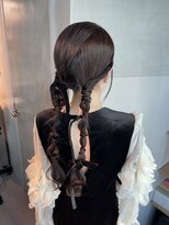 【ダブルポニーテール】/結婚式/二次会/同窓会/銀座/ヘアセット