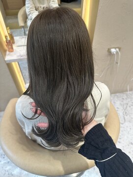 プアメリア 名古屋(Puamelia) ブリーチなし/オリーブグレージュ/ケアカラー/髪質改善