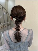 大人可愛い編みおろしヘア♪結婚式お呼ばれ