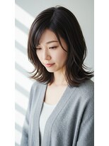 アントワープトーキョー(antwerp TOKYO)&nbsp;姫カットレイヤー細めハイライト韓国風巻きくすみベージュ