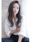 イメチェンホワイトブロンド外ハネボブ美髪ワイドバング韓国黒髪