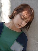 ショコラアッシュ/外ハネヘア/ワンレンボブ/カールヘア