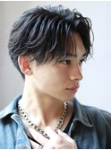 フェザーパーマセンターパートニュアンスパーマラウンドマッシュ
