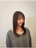 柔らかブラウンのレイヤースタイル