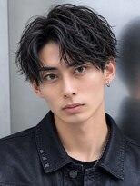 エイド 本店(aid)&nbsp;無造作アップバングソフトツイストパーマビジネスヘア