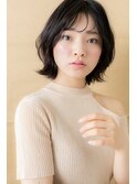 大人ガーリー黒髪アッシュ濡れ髪ボブウルフY川口20代30代40代