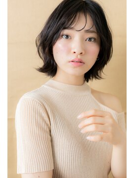 カバーヘア ブリス 川口(COVER HAIR bliss) 大人ガーリー黒髪アッシュ濡れ髪ボブウルフY川口20代30代40代