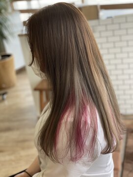 ヘアアンドメイク ランタナ(hair&make Lantana) ＊LANTANA＊インナーカラー　natural　brown×レッド　pink