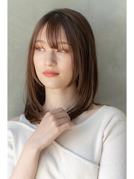 オースティン 流山おおたかの森(AUSTIN) 大人かわいい前髪セシルカットココアブラウンフリンジウェーブ