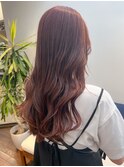 ロング　暖色系　ピンクブラウン　ブリーチなし　原宿　表参道