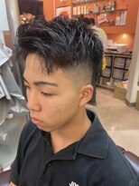 銀座マツナガ 浅草店 黒髪短髪フェードフォワードスタイル