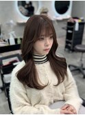 韓国くびれレイヤー/顔周りカット/ココアベージュ【佐藤詩門】