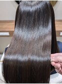 美髪イメチェン髪質改善ストレートダークアッシュブルーカラー