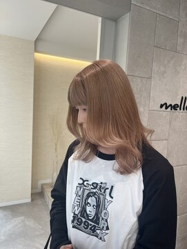 メロウバイケンジ(mellow by KENJE) ダブルカラー/ブリーチカラー/ ベージュ