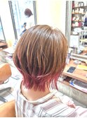 グラデーションカラー　ブラウン×ピンク