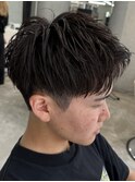 熊本メンズショート フェザーパーマ アップバンク MEN'S HAIR