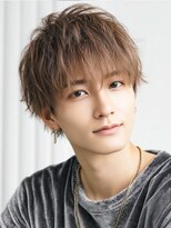 カットもパーマもイケメンパラダイス Men's天王寺 ニュアンス束感ショート×ライトブラウン