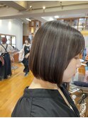 冬限定◎40代50代艶髪ハイライトボブ×白髪ぼかし