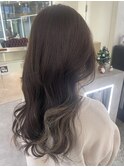 20代30代大人かわいい艶感グレージュインナカラーロング
