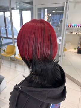 ステラ ヘア デザイン サロン(STELLA hair design salon) ウルフカットとデザインカラーの組み合わせ 【由比藤】