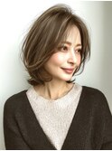 大人ショートレイヤー白髪ぼかし脱白髪染め40代50代60代原宿