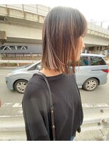 ムジーク(Musiiik)&nbsp;スクエアボブとハイライトのグラデーションカラー