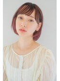 外ハネロブ/ショートボブ/斜めバングシースルーバング