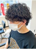 波巻きパーマメンズマッシュウルフツイストスパイラルパーマ