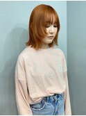 《三軒茶屋 Aria》顔まわりレイヤー×艶髪オレンジベージュ