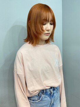 ナンバー アリア 三軒茶屋(N° aria) 《三軒茶屋 Aria》顔まわりレイヤー×艶髪オレンジベージュ