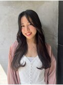 韓国前髪顔周りロング×インナーグレージュ[心斎橋/髪質改善]