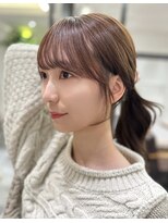 ロングレイヤー 小顔カット 2wayバング 韓国へア 髪質改善