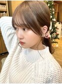 結んでも小顔 顔周りカット サイドバング おくれ毛 小顔ヘア