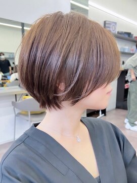 ビューブルー 亀戸錦糸町(VIEW BLUE) 暗めカラーグランマッシュショートボブ くせ毛髪質改善 縮毛矯正