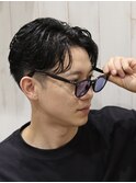 かき上げセンターパートグラデ刈上げメンズビジネスカジュアル