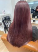 ピンクカラー/カシス/ロング/顔まわり/前髪/金山/髪質改善