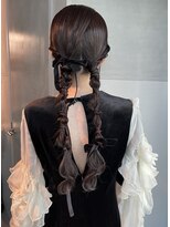 【ダブルポニーテール】結婚式/二次会/同窓会/銀座/有楽町/ヘア