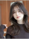 韓国レイヤー顔周りカット透明感カラー髪質改善艶髪シースルー